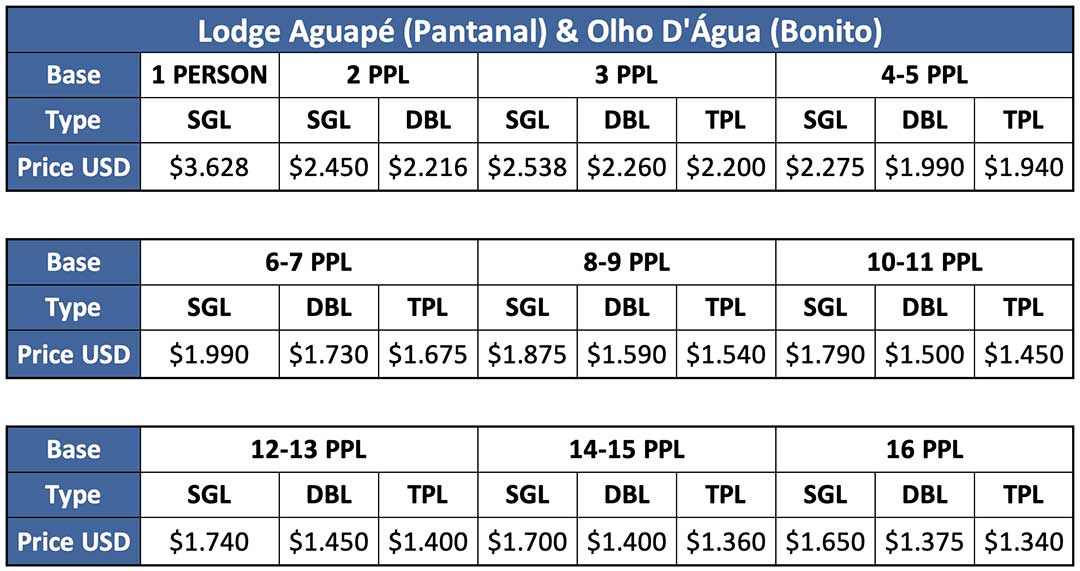 pantanal and bonito package